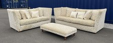 Sofology Richmonde beige 4 Seater, 2 Seater Matching Footstool luxury 