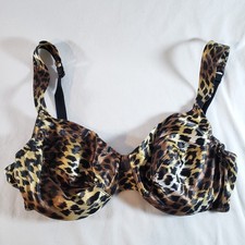 Victoria's Secret Second Skin Satin Unlined Full Coverage Bra 38C Gold Leopard