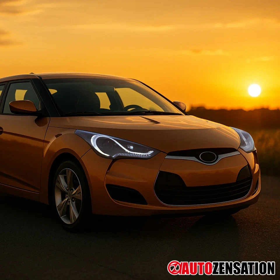 Fit 2012-2017 Hyundai Veloster Smoke Projector Headlights LED Sequential Signal Foto 2 de 4