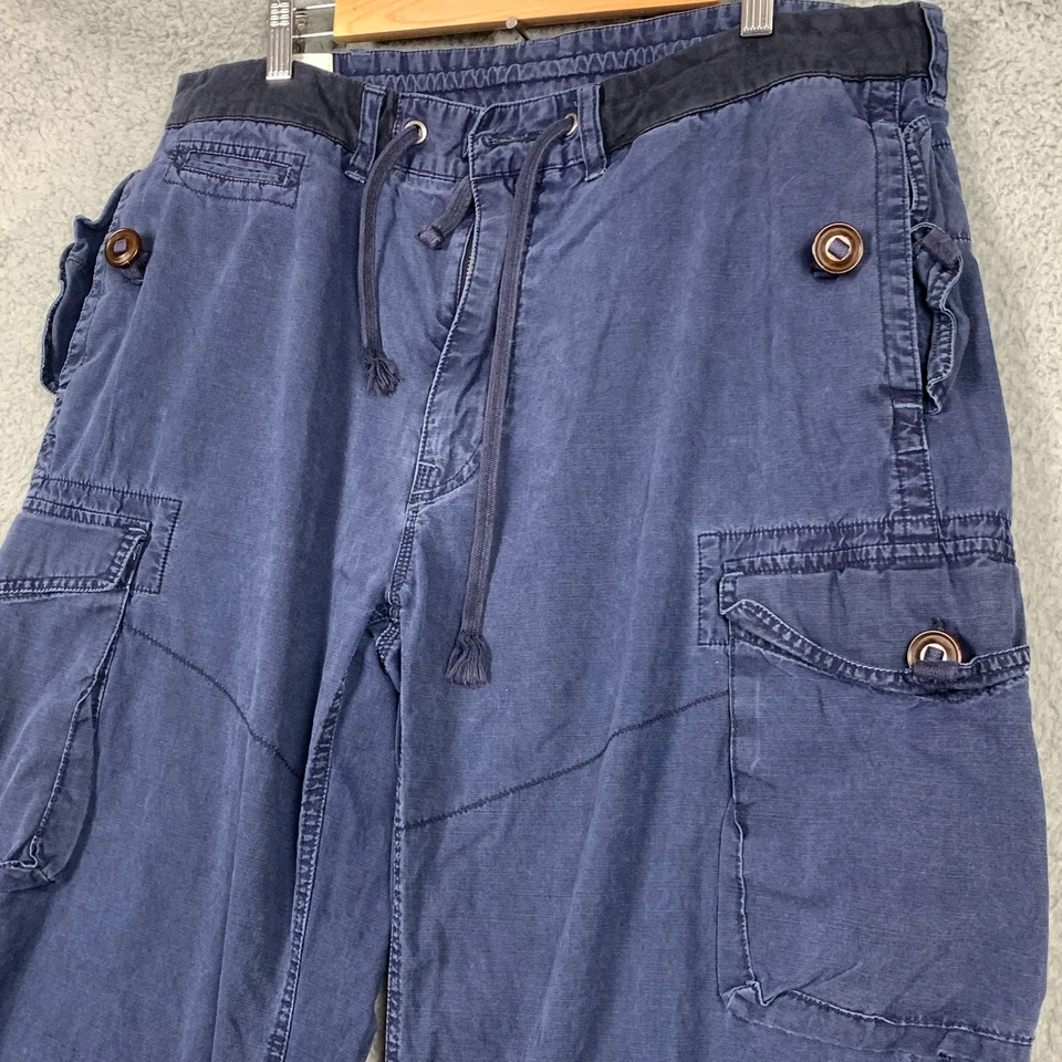 Vintage Polo Ralph Lauren Cargo Jogger Pants Mens XXL 2XL Blue Paratrooper 90s - Image 2 of 4