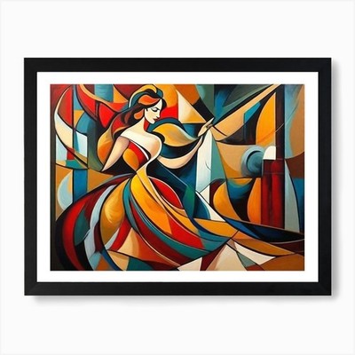 Abstrakte Vision einer Frau Kunstdruck gerahmtes Wandbild Poster Leinwanddruck Bild