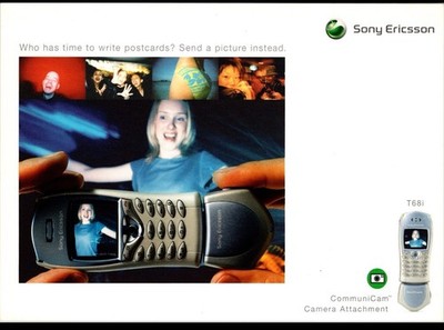 Vtg Postcard Sony Ericsson CommuniCam Camera Attachment T68i Phone Uncirculated