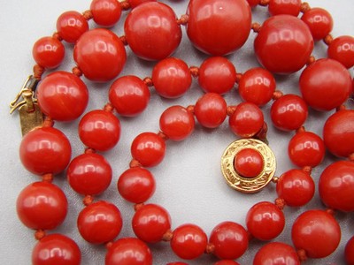 Antique 6x5.5mm-13x12mm Undyed Aka Red Coral 18K Yellow Gold Over