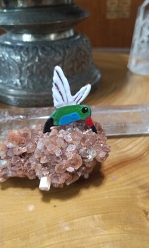 Anita Silverstein Copper Enamel HUMMINGBIRD pin - Picture 3 of 4