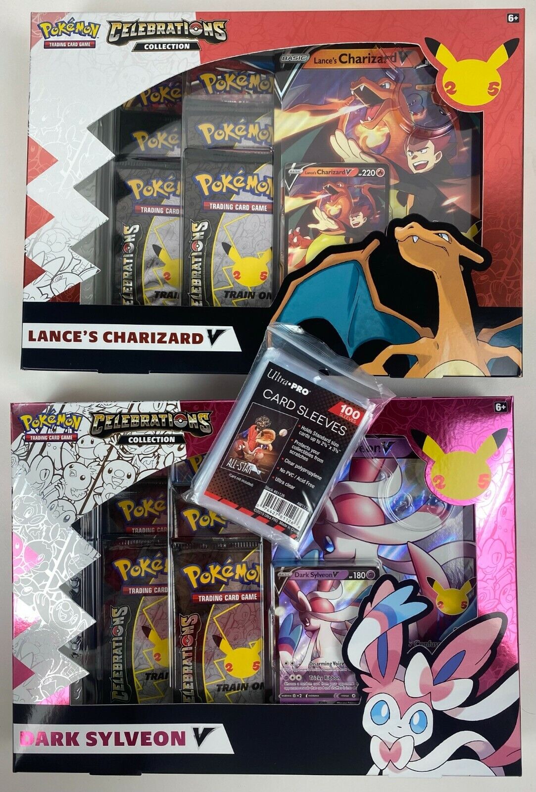 Details zu  Pokémon Celebrations Collektion Lance's Charizard Glurak / Dark Silveon V Case Hohe Qualität