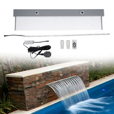 36" Pool Fountain 7 Colors LED Light Pool Waterfall Spillway with Remote Control