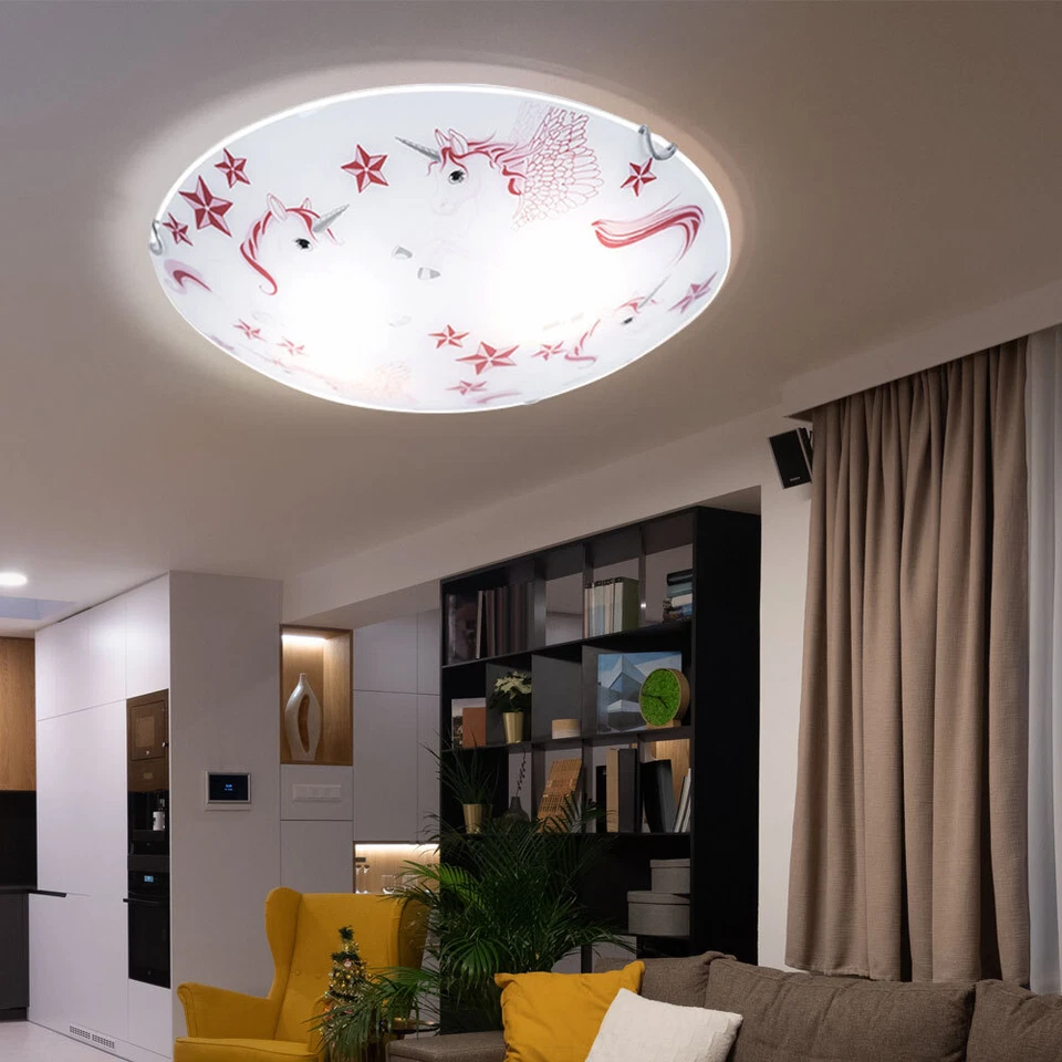 Deckenleuchte Kinderlampe Leuchte Einhorn Sterne Kinderzimmerlampe rosa D 40 cm - Bild 3 von 4