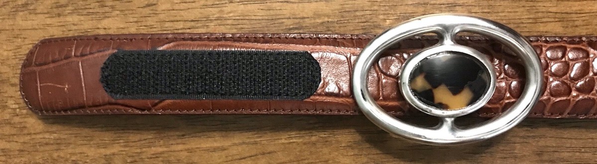 Doncaster Brown Croc Embossed Italian Leather Belt Sz L 1-1  display picture 1