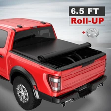 6.5ft Soft Truck Bed Tonneau Cover For 2007-2013 Toyota Tundra  w/ Lamps Roll-Up