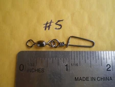 30 PCS. BLACK NICKEL COASTLOCK SNAP CRANE SWIVEL #5, 75 LBS TEST/1-5/8" X 1/4"