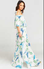 Show Me Your Mumu Nicola Wisteria Floral Off Shoulder Maxi Dress, Small