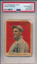 1914 CRACKER JACK #33 AMOS STRUNK - PSA AA (SVSC) FRESHLY GRADED!