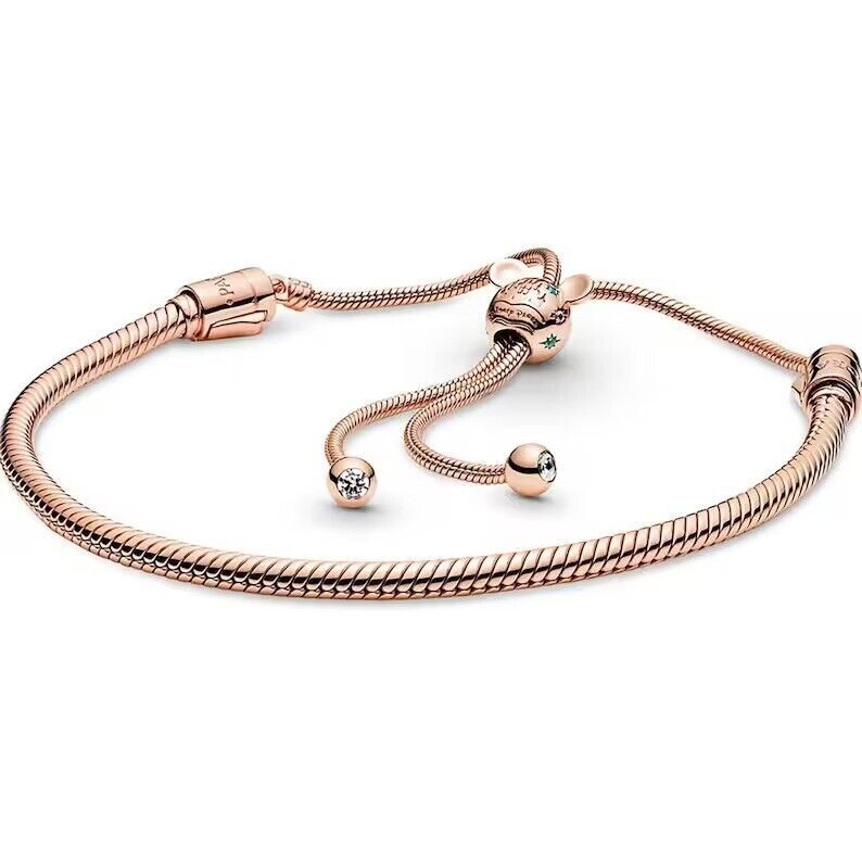 Pandora disney Rose Gold mickey Slider Bracelet 19cm
