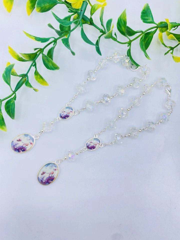 12 BAPTISM FAVORS BRACELETS PINK FIRST COMMUNION RECUERDOS DE BAUTIZO COMMUNION - Image 3 of 3