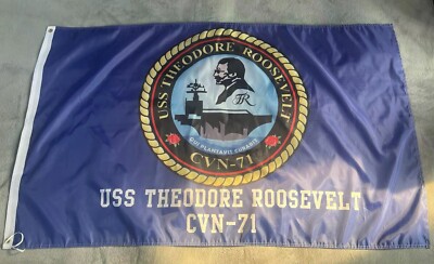 USN USS Theodore Roosevelt TR CVN-71  3x5 ft Single-Sided Flag Banner