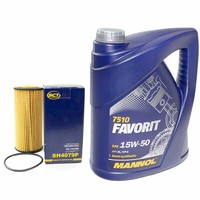 MotoröL ÖLfilter SH4079P Set 15W-50 Api Sl Cf 5 Liter FüR Audi A6 Avant 4A C4