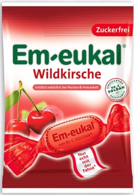Em-eukal Hustenbonbons Wildkirsche zuckerfrei Kirsch Bonbons - 75g