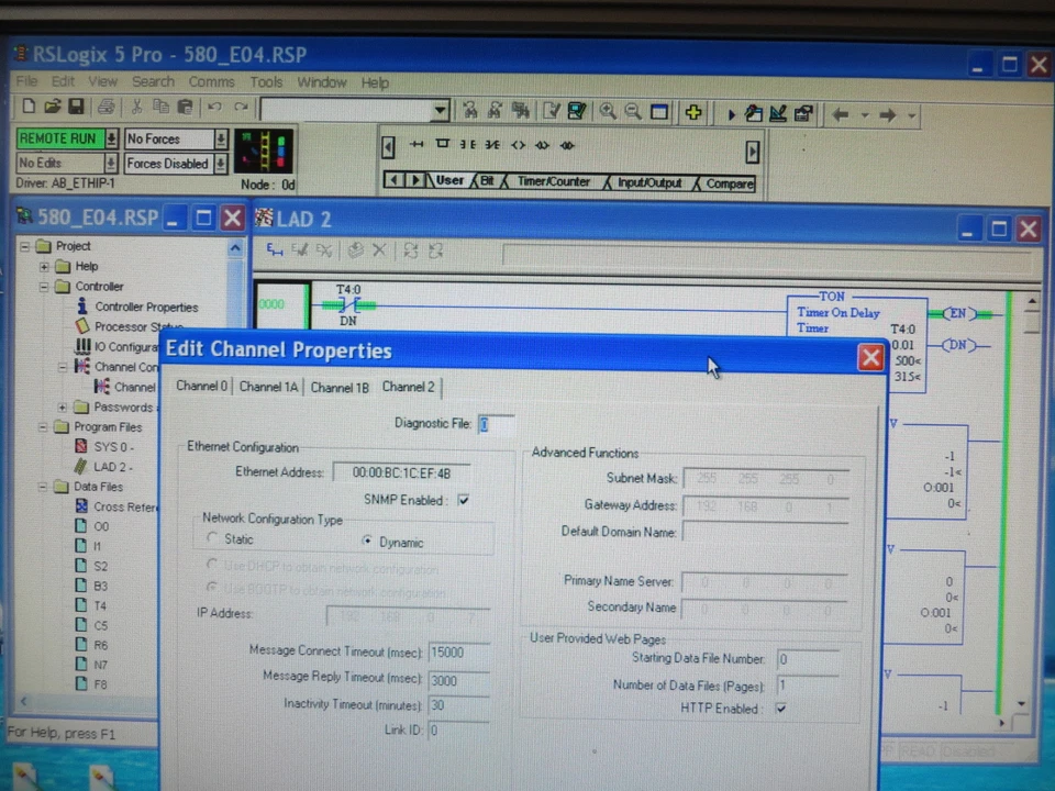 Allen Bradley PLC-5/80E 1785-L80E/E EtherNet/IP, Muito Bom Usado Testado 2004/12 - Imagem 4 de 4