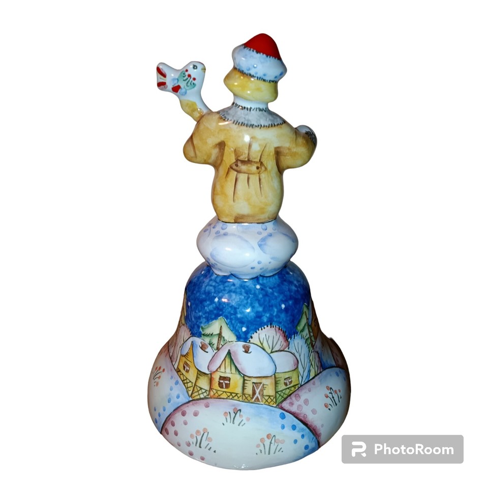 Russian Russia Clay Folk Art Bell Music Minstrel Hand Painted Cozy