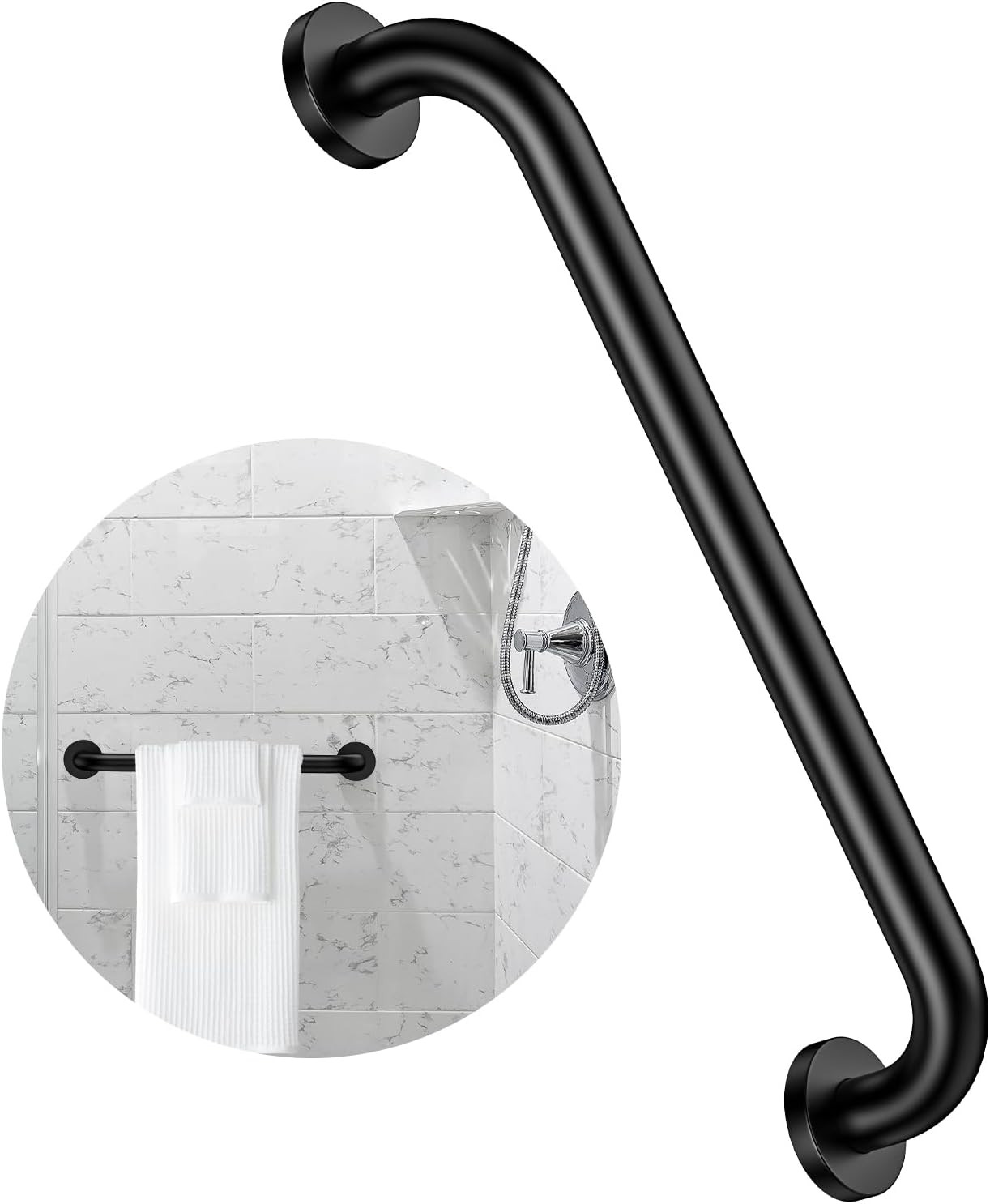 16 Inch Oil Rubbed Black Stainless Steel Shower Grab Bar, Bathroom Safety Hand R