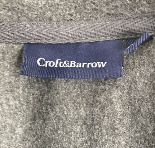 Croft & Barrow Men’s 1/4 Zip Fleece Jacket M Medium Gray Adults - Picture 6 of 9
