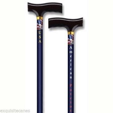NEW US Patriot Adjustable Blue Shaft Walking Cane Stick Patriotic USA SUPPORT