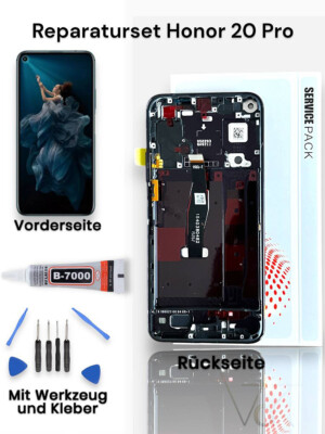 Original Huawei Honor 20 Pro LCD Bildschirm Display Touch mit Rahmen Schwarz