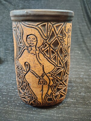 Vtg, Fine Art Pottery, Stoneware, Vase, Signed by Artist, ROE, 9'' x 5'' Eclectic