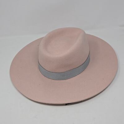 Pink Big Brim Fedora Hat Rag And Bone Wide Brim Felted Wool Light