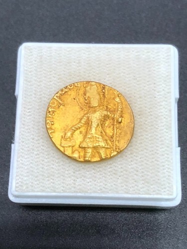 2.96g Authentic Ancient Kushan King kaneshka 1st SoLiD 18K GOLD COIN Rare#P17 - Picture 5 of 12