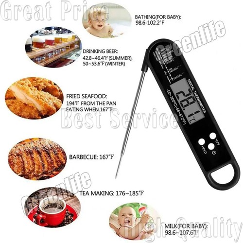 Instant Read Meat Thermometer Digital LCD Cooking BBQ Food Temperature Measuring - Picture 4 of 17