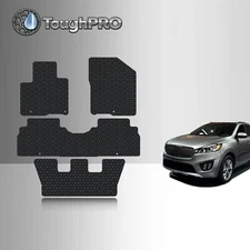 ToughPRO Floor Mats + 3rd Row Black For KIA Sorento All Weather 2016-2020
