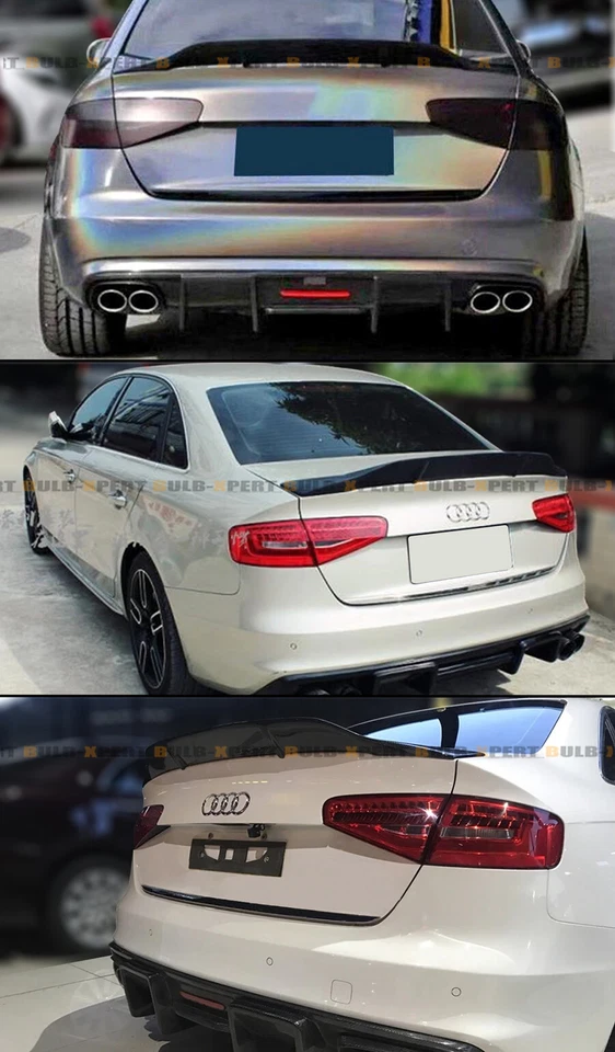 适用于 2010 - 2016 年奥迪 S4 SEDAN DUCKBILL RT 风格真正碳纤维勺子 — 第 4/4 张图片