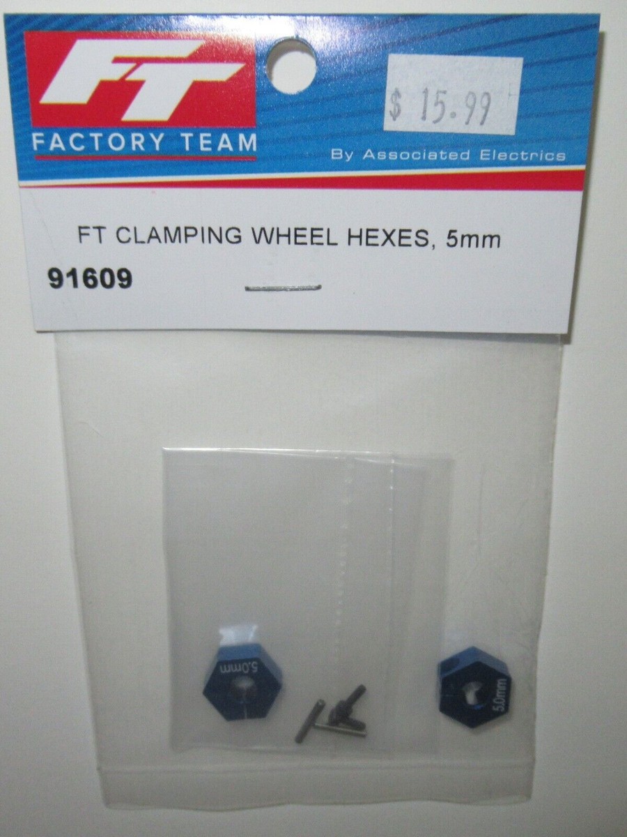 Team Associated Factory Team Clamping Wheel Hexes, 5mm #91609 NIP