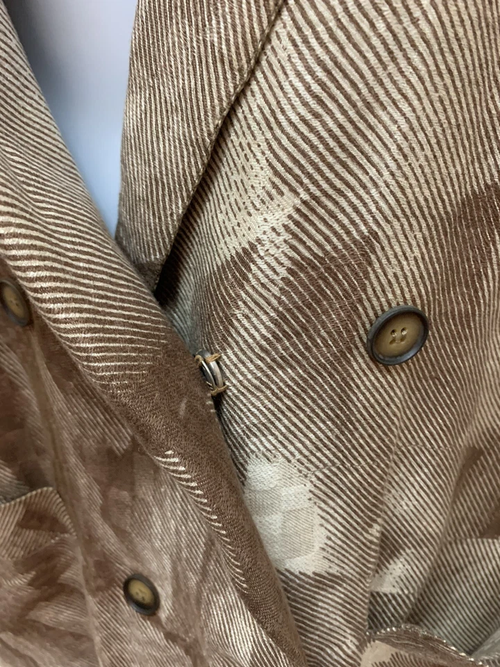 Blazer Chaqueta Vintage Lino Lino Retro Años 80 De Gran Tamaño Hecho en Italia Ajuste M/L Foto 3 de 4