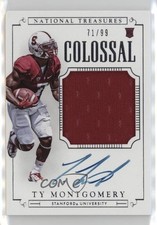 2015 National Treasures College Colossal Signatures 71/99 Ty Montgomery Auto v9t