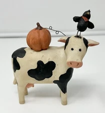 Vintage Blossom Bucket Suzi Primitive Resin Cow Fall Halloween Pumpkin Crow Read
