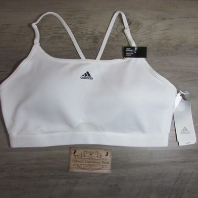 Adidas Women's Med D-DD Aeroreact Training Light Support Sports Bra White