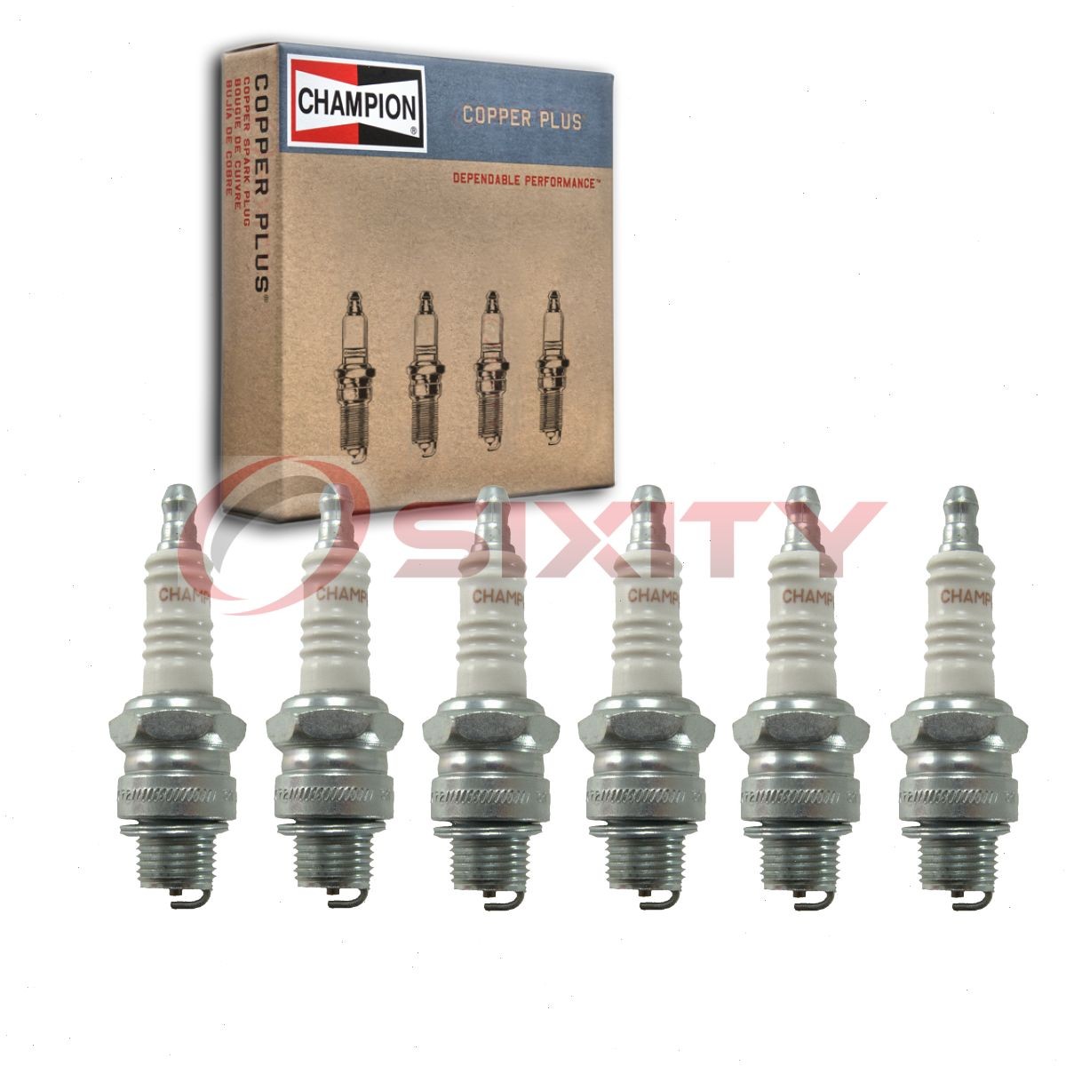 6 pc Champion Copper Plus Spark Plugs for 1948-1950 Hudson Super Series 4.3L fl