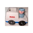 Vintage Fisher Price Little People Mail Truck w/ Blue Mailman Figure