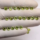 Set Of 40 Pcs VVS Natural Peridot 5mm-6mm Round Cut Untreated Huge Gemstones Lot