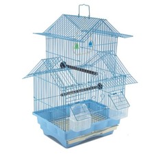 Blue 18-inch Medium Parakeet Wire Bird Cage for Budgie Parakeets Finches Canarie