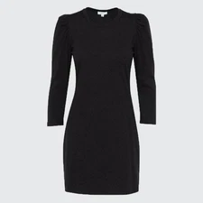 A.L.C Black Long Puff Sleeve Candice Mini Dress Size Small