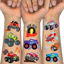 Temporary Tattoos for Kids, 75 PCS Truck Birthday Large, truck
