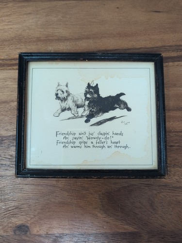 Buzza Motto -Friendship - Scottish Terriers - Scotty Dog - Scottie - Cecil Alden