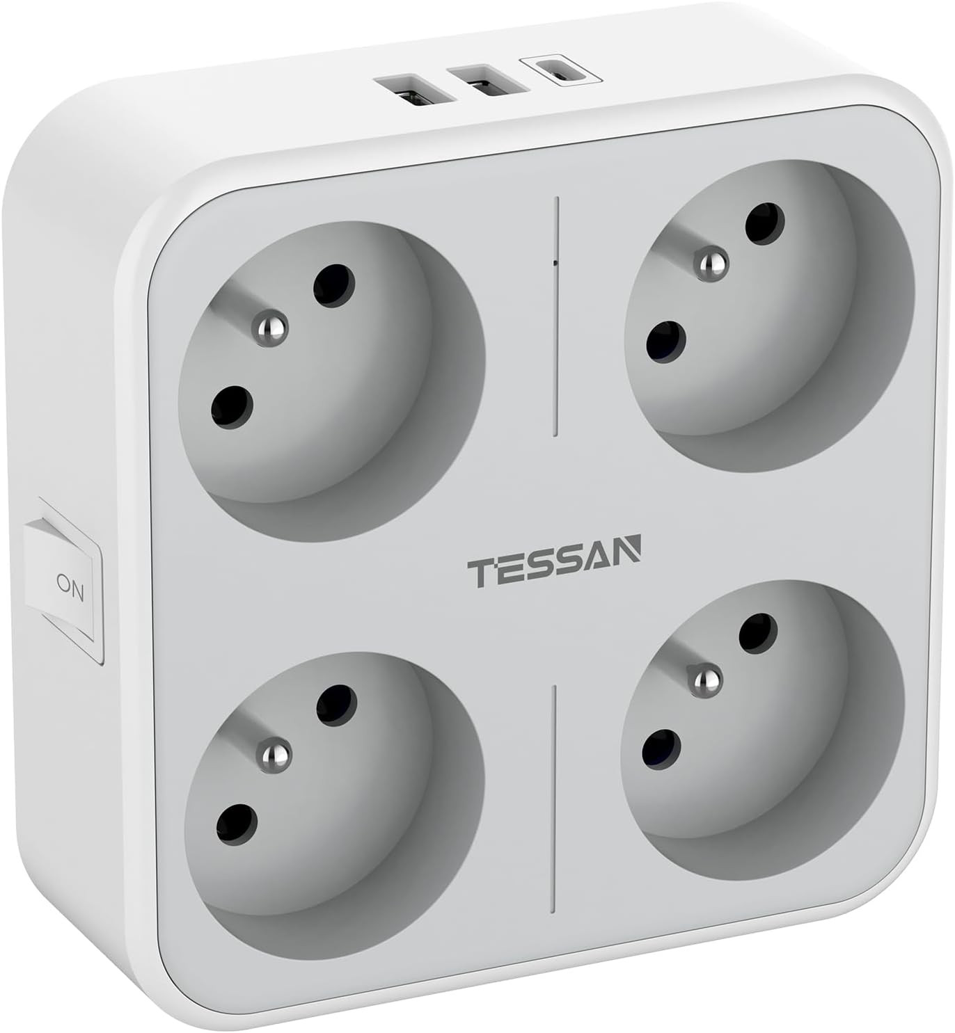 Multiprise murale française 4 sorties AC bloc de charge 3 USB