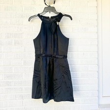 Vintage Y2K Melissa Sweet Black Silk Halter Mini Dress