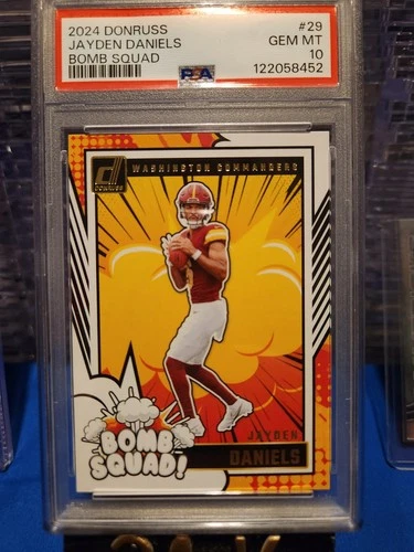 🏉 2024 Panini Donruss Bomb Squad Rookie #29 Jayden Daniels PSA 10 🏉 McLaurin