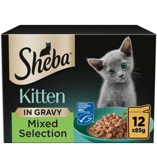 96 x 85g Sheba Sauce Collection Kitten Cat Food Pouches Mixed Selection in Gravy 5.91 per kilo