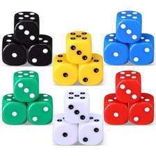 18 Pcs Casino Theme Party Dice Large Opaque Jumbo Acrylic D6 Dice for Casino, Cr